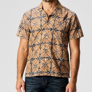 Huckberry Flint & Tinder Block Print Camp Collar Shirt